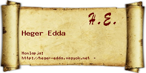 Heger Edda névjegykártya